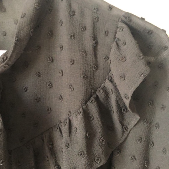 Ann Taylor dotted ruffle tie neck top - Picture 4 of 9